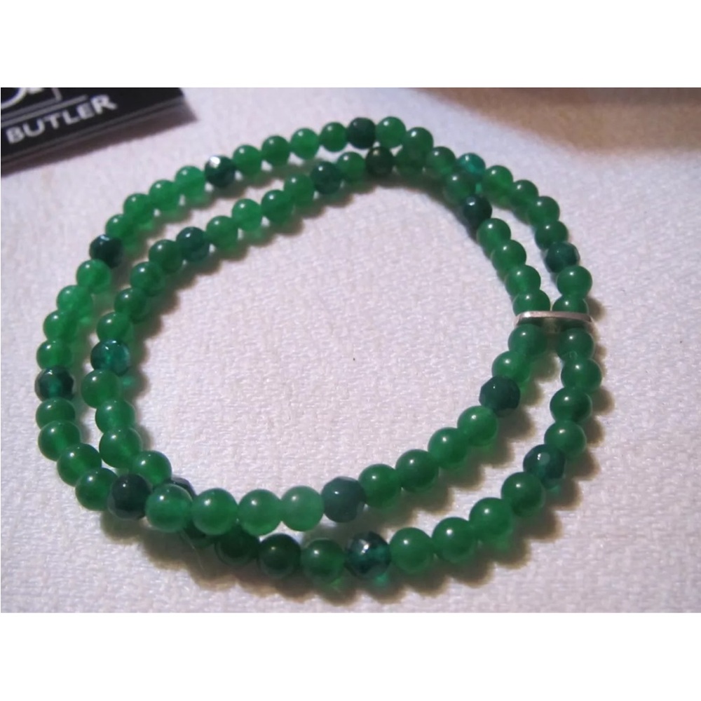 Nicky Butler sterling double  beaded stretch bracelet